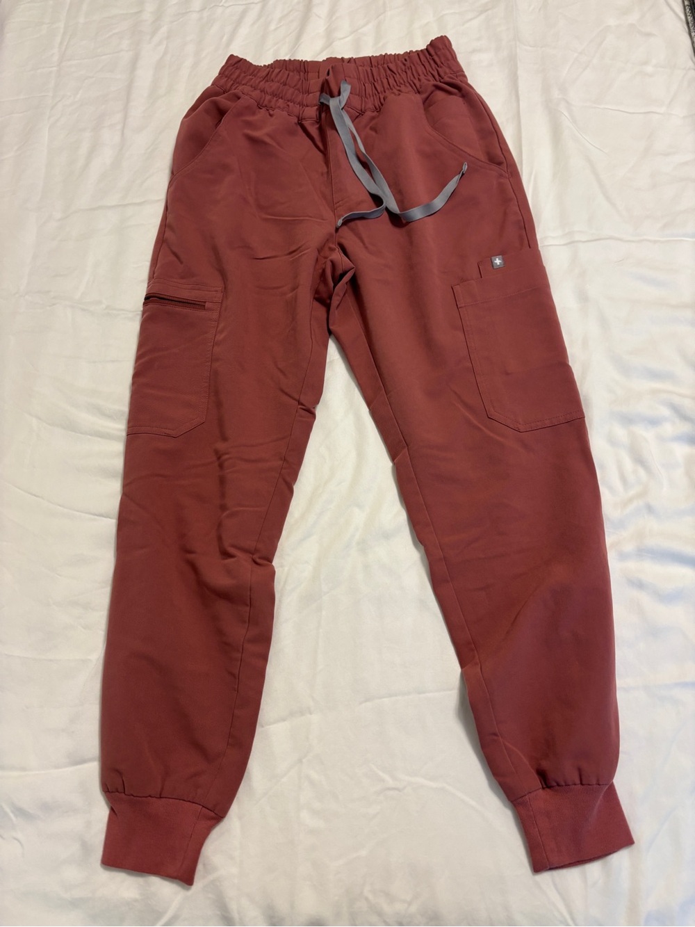 Figs Mauve Pink Uman Relaxed Jogger Scrub Pants XS petite